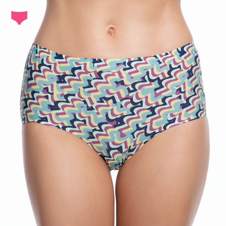 figi damskie z wysokim stanem w kolorowy wzór City Break