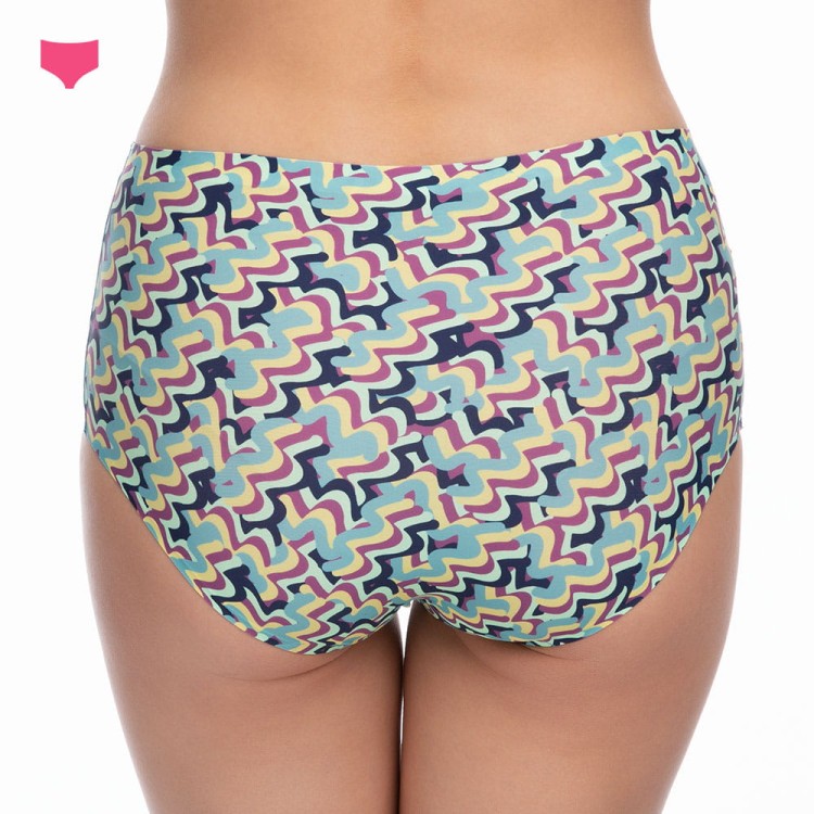 figi damskie z wysokim stanem w kolorowy wzór City Break