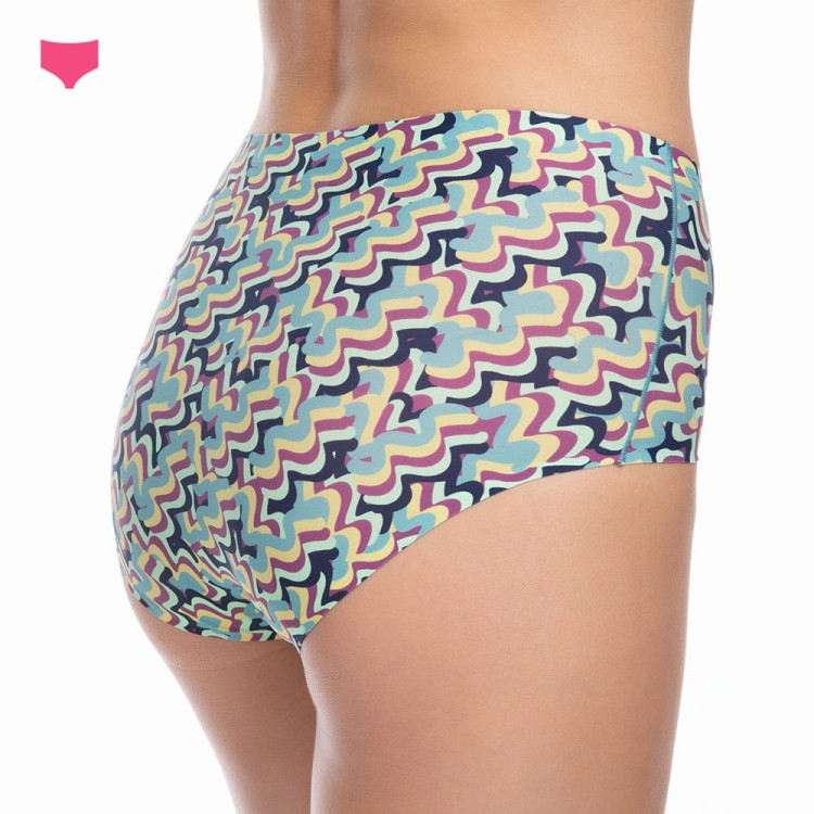 figi damskie z wysokim stanem w kolorowy wzór City Break