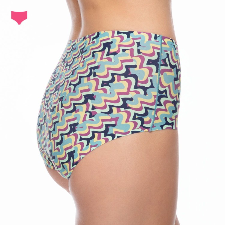 figi damskie z wysokim stanem w kolorowy wzór City Break