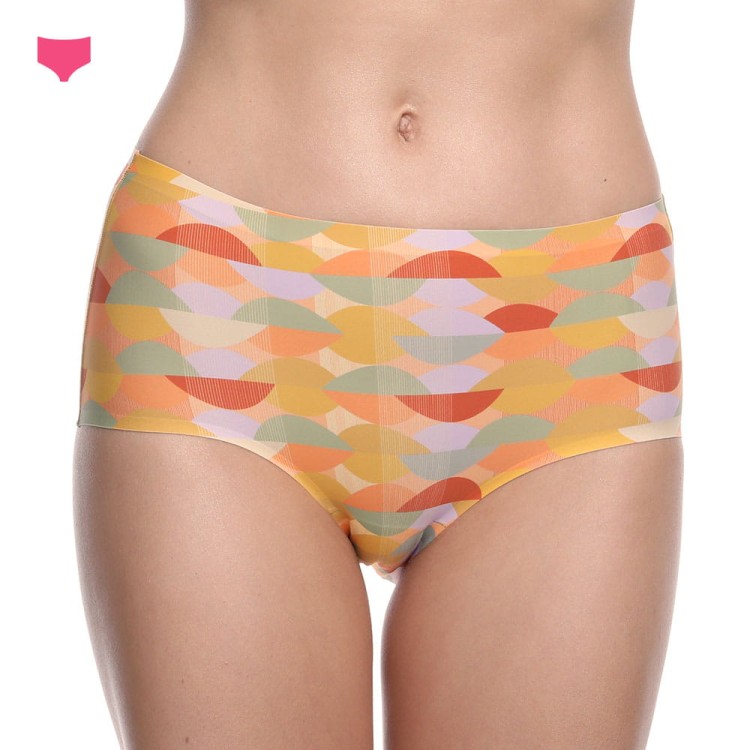 majtki z wysokim stanem w kolorowy wzór Warmy