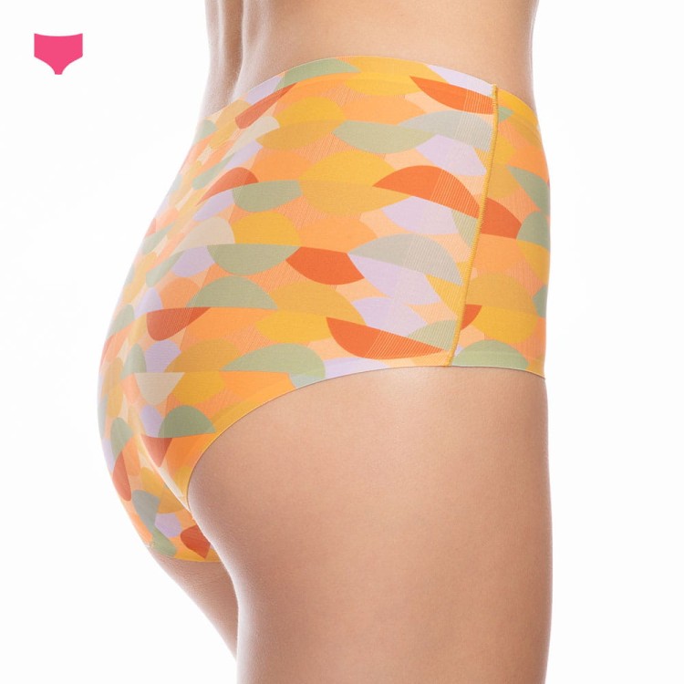 majtki z wysokim stanem w kolorowy wzór Warmy