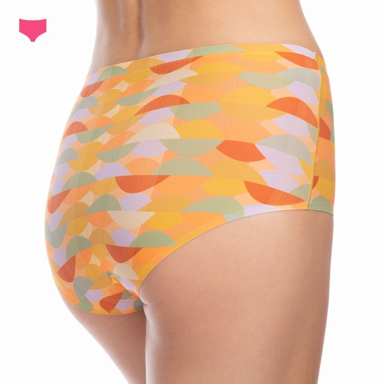 majtki z wysokim stanem w kolorowy wzór Warmy