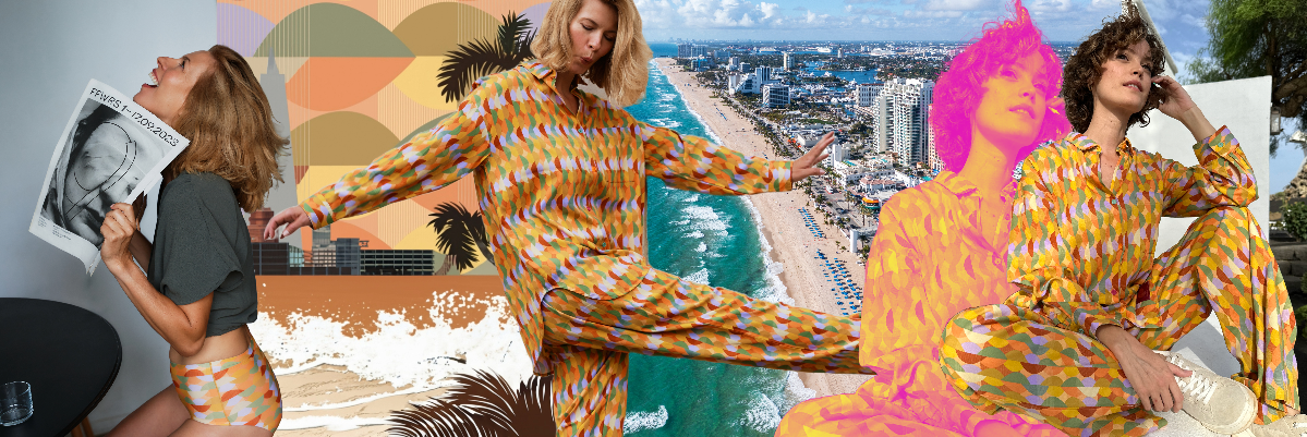 Paloma Pink w Miami, inspirujący print Warmy na słonecznej plaży w Miami